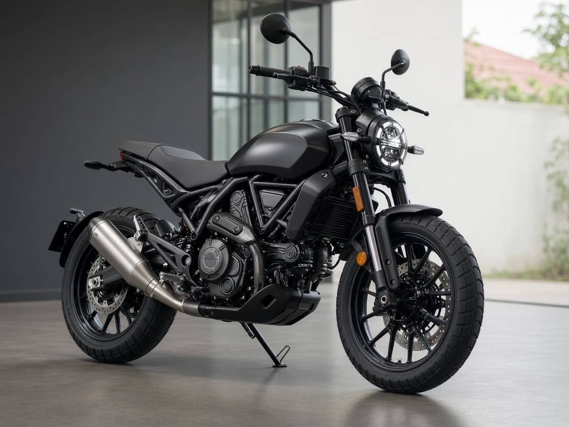 Motorcycle in a dealership showroom