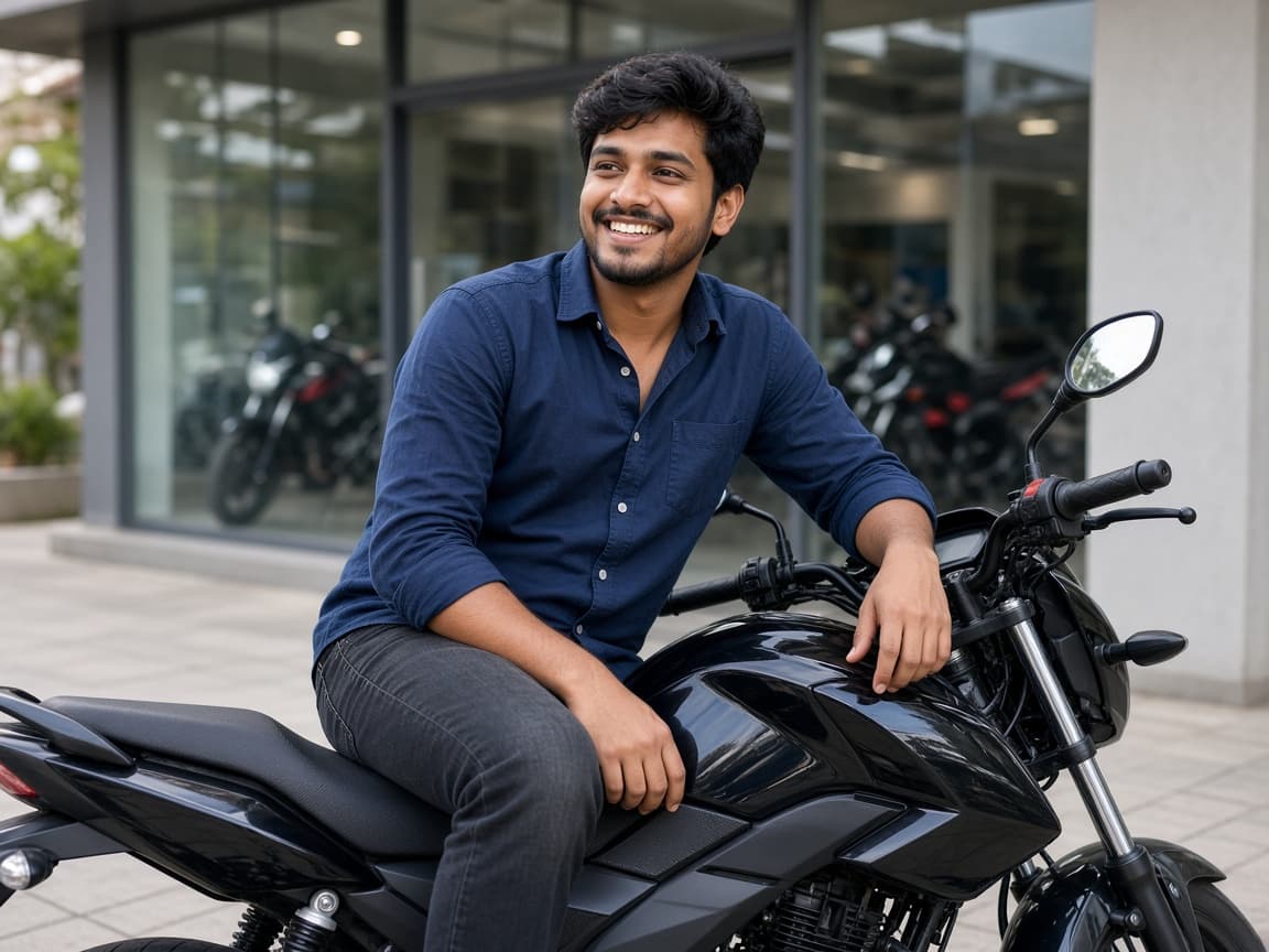 Customer with a financed two-wheeler