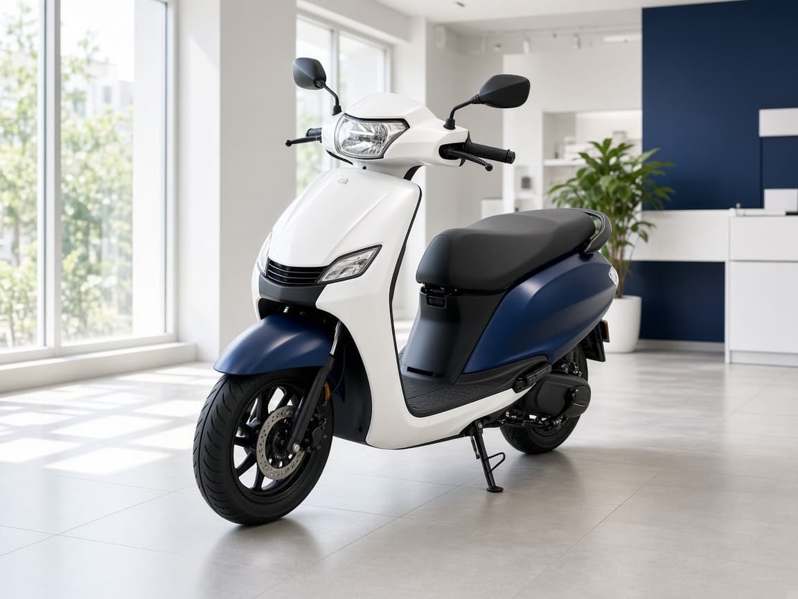 Scooter in a dealership showroom